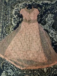 Elegant Peach Anarkali Dress