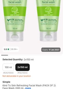 Simple Refreshing Facial Wash 150ml pck 1