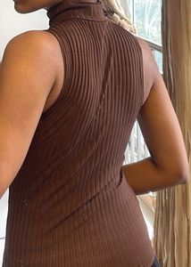 Brown Turtle Neck Top