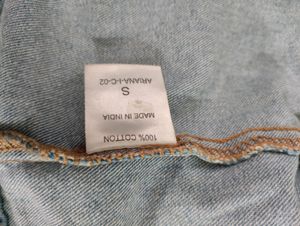 Roadster Vintage Blue Crop Denim Jacket