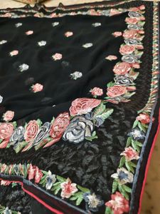 Elegant Flower black 🖤 saree