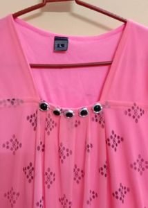 Brand New Peach With Black Designed S Size Top