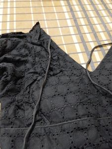 Black Blouse With Laces In The Back