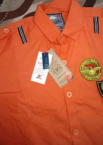 Orange Embellished New Shirt