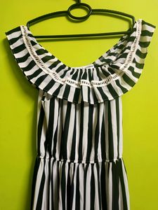 White And Black Check Gown