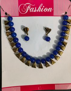 Blue Beads Necklace Set