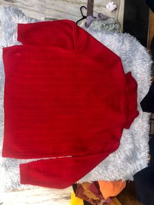 oversized Red Zip Sweater