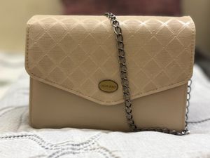 Beige Chain Shoulder Bag