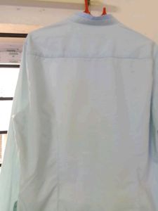MENS Chineese Collor Ky Blue Shirt