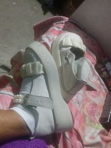 Pearl Accent White Sandals