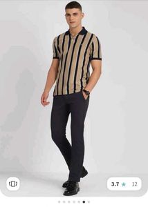 Allen Solly Striped Polo T-shirt - Modern Fit