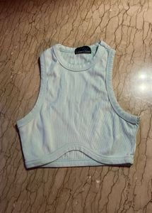 Light Blue Cropped Tank Top