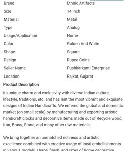 Ethnic Artifacts Clock