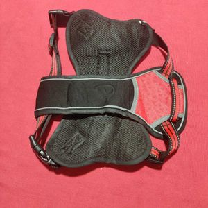 Red &amp; Black Dog Harness with Leash Size L