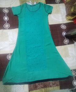 Sea Green A Line Kurta For Women