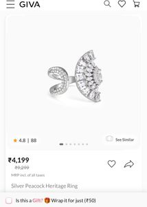 Elegant Silver Tone Fashion Ring