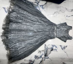 Elegant Gray Embellished Lehenga Choli