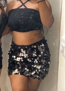 Rhinestone Black Tank Top