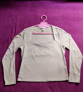 Square Neck Long Sleeve Top