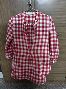 Red & White Gingham Blouse