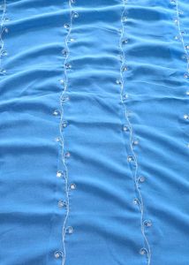 A Sky Blue Georgette Sequins Saree