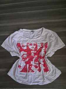 Graphic Print White Tee