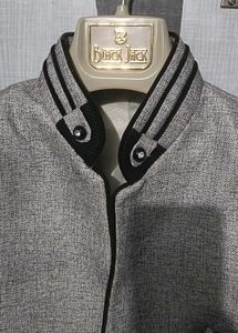Black Jet Slim Fit Ethnic Blazer For Men