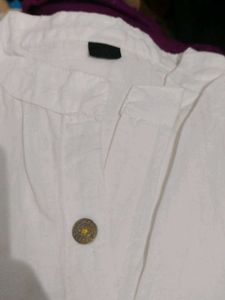 Cotton White Front Slit Kurti