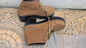 Brown Ankle Boots with Rhinestones - Size 6
