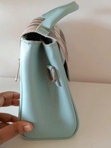 Pastel Blue Plaid Top Handle Bag
