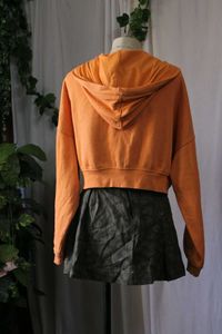 H&amp;M Light Washed Orange Cropped Hoodie