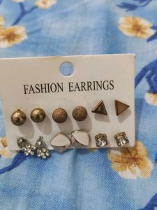 Set Of Six Stud Earrings