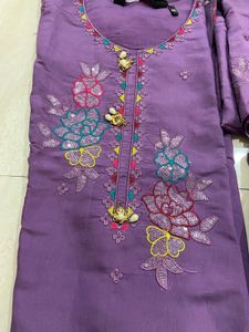 💜 Purple Party Wear Embroidered Suit 💜