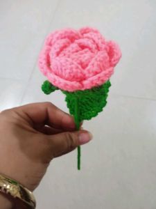 Crochet Rose Pink Flower