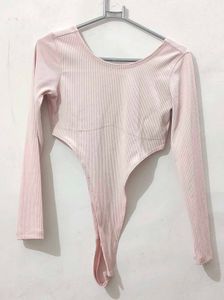 H&amp;M New Pink Ribbed Bodysuit