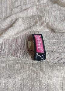 Ecru Knit Open Cardigan