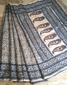 NEW cotton silk floral printed saree attached fall
