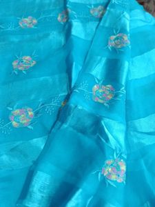 Embroidered Blue Fabric