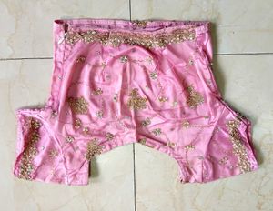 Pink Embellished Ethnic Blouse, Chaniya & Dupatta