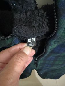 Uniqlo Plaid Fleece Hooded Jacket