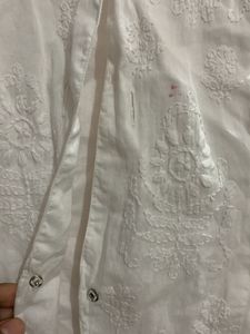 Cotton White Shirt With Preety Embroidery