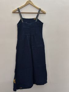 Embroidery work, navy blue dress