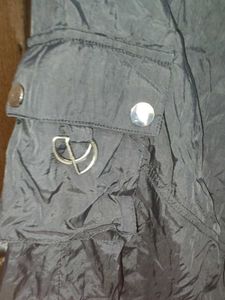 Black  parachute Cargo Pants