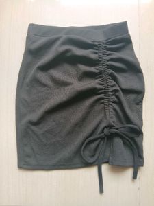 Drawstring Mini Skirt