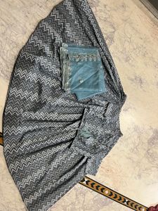 New Ghagra Orna With Pattern Blouse