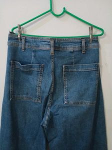 zara brand Wide Leg baggy style Denim Jeans