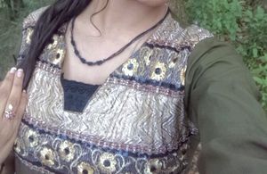 Cute Dress With Threads Work On Upper Side