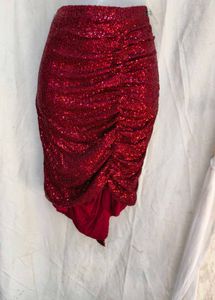 I. Red Sequin Party skirt