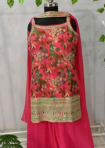 Brand New Heavy Rose Pink Sharara Set