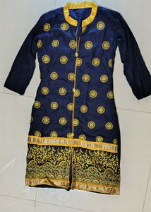 Elegant Blue & Gold Kurti